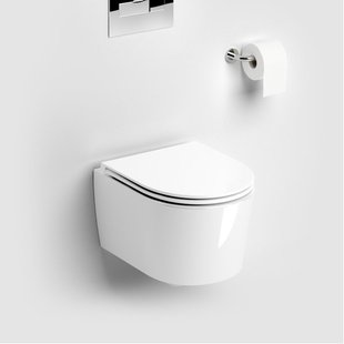 Clou InBe randloze compact wandcloset 36.5x48.6cm softclose met zitting Keramiek Wit glans IB/04.01140