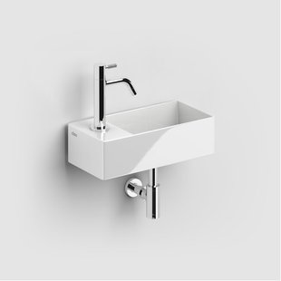 Clou New Flush fontein 35x18cm inclusief plug met kraangat links Keramiek Wit CL/03.03432.01