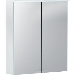 Geberit Option spiegelkast met verlichting - 60x67.7cm - 2 deuren - dubbel spiegelend - wit 500.273.00.1