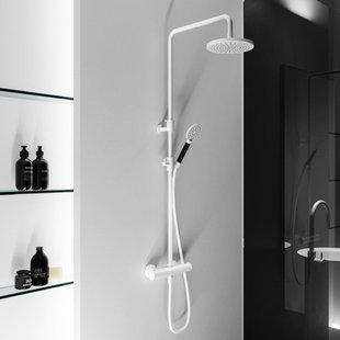 Hotbath Cobber thermostatische regendoucheset met 20cm ronde hoofddouche ronde handdouche nikkel geborsteld SDS9GN1