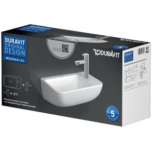 Duravit Me by starck fonteinset 40x22cm met koudwaterkraan en sifon wit 47174000a1