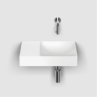 Clou Vale fonteinen keramiek fontein 38x19x7cm zonder kraangat links Wit mat CL/03.02161.L