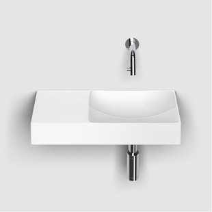 Clou Vale keramiek fontein 45x19x7cm voorbewerkt kraangat links Wit mat CL/03.02162.L