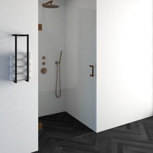 BRAUER Void nisdeur helder glas 100x200 omkeerbaar incl. glascoating PVD koper geborsteld GS-VON1H100200GK