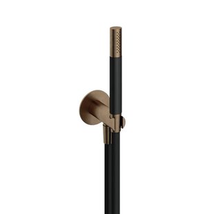 Hotbath Cobber M440 staafhanddouche met wandsteun en uitlaat en doucheslang 150cm messing verouderd verweerd M440AB