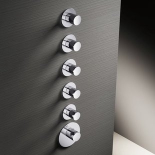 Hotbath Mate High Flow Thermostaatkraan - 5 stopkranen - inclusief inbouwdeel - geborsteld nikkel MHF005 / MHF015GN