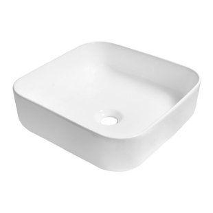BRAUER Dew waskom - 39 rechthoekig afgerond keramiek - hoogglans wit WK-DE39RAHW