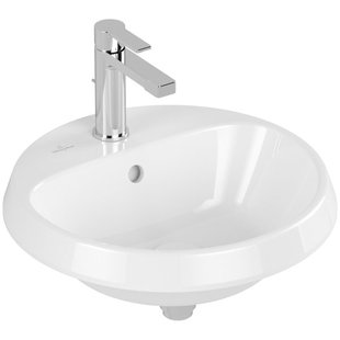 Villeroy & Boch Architectura inbouwwastafel - 45x45x17cm - Rond 1 kraangat zonder overloopgat Wit Alpin glans Ceramic 5a654601