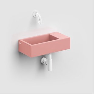 Clou Flush 3 fontein 36x18cm zonder kraangat rechts mat roze ker. CL/03.40031