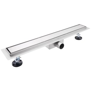 Fortifura Galeria douchegoot - 140cm - met gesloten rooster - met vloerflens - Geborsteld RVS PVD (RVS) YZ-A140-Basic-drain