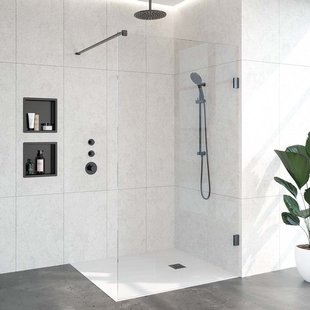 BRAUER Void inloopdouche helder glas 120x200 incl. glascoating PVD gunmetal geborsteld GS-VOI1H120200GM