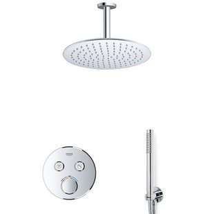 Grohe - Adema Rise Regendoucheset - Inbouw - 2 functies - met Adema Rise hoofddouche 30cm - ronde handdouche - plafondarm - Grohe Grohtherm inbouwthermostaat - chroom sw105953 SW104917  SW696252 SW377830 SW542643 SW49