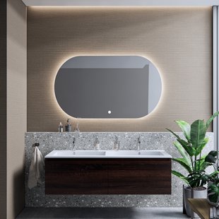 Badkamermeubelset BWS Anubis 120cm 2 Laden Sonama Charcoal Eiken Met Wastafel (Naar Keuze)