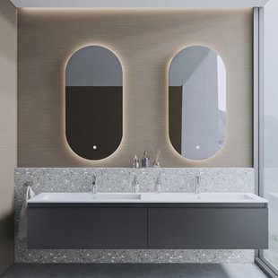 Badkamermeubelset BWS Anubis 140cm 2 Laden Mat Zwart Met Wastafel (Naar Keuze)