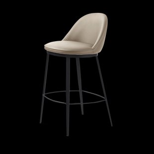 Lou barkruk kunstleer taupe - 68 cm