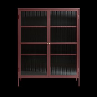 Katja metalen vitrinekast rood - 111 x 140 cm