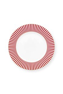 Pip Studio Royal Stripes Ontbijtbord Donkerroze 21cm