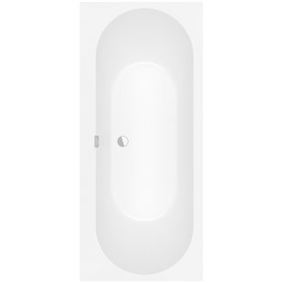 Ligbad Villeroy & Boch Oberon Duobad Quaryl 170 x 75 CM Met Poten Inclusief Overloopcombinatie Stone White