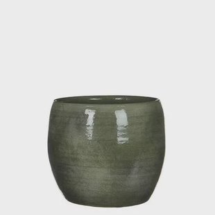 Mica Decorations Lester Bloempot - H18 x Ø20 cm - Terracotta - Groen Mica Decorations Lester Bloempot - H18 x Ø20 cm - Terracotta - Groen