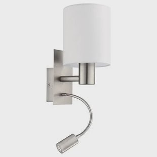 EGLO Pasteri Wandlamp - E27|LED - 38 cm - Grijs|Wit