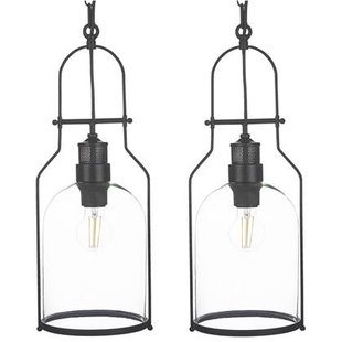 Beliani - BASHILO - Handlamp set van 2 - Zwart - IJzer Beliani - BASHILO - Handlamp set van 2 - Zwart - IJzer