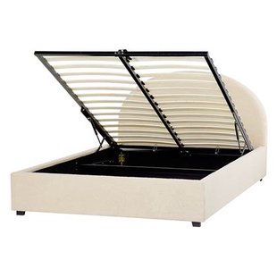 Beliani-VAUCLUSE-Bed met opbergruimte-Beige-140 x 200 cm-Polyester