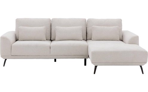 Goossens Excellent Bank Princess Met Elektrisch Uitschuifbaar Zitvlak wit, stof, 2,5-zits, elegant chic met chaise longue rechts