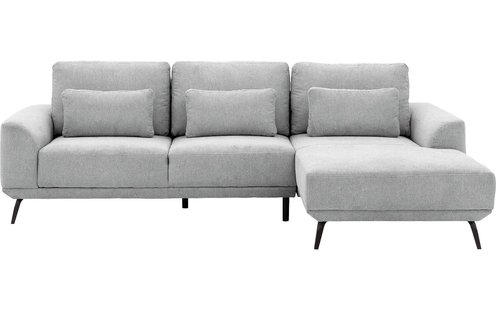 Goossens Excellent Bank Princess Met Elektrisch Uitschuifbaar Zitvlak grijs, stof, 2,5-zits, elegant chic met chaise longue rechts