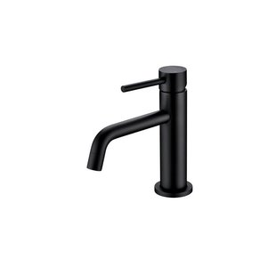 Wastafelkraan Go by van Marcke Cocoon Black met Click Waste Mat Zwart