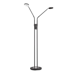 FH Lighting LED vloerlamp Lunia, 2-lamps, zandzwart