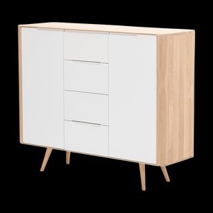 Ena dresser 135 houten ladekast whitewash - 135 x 110 cm