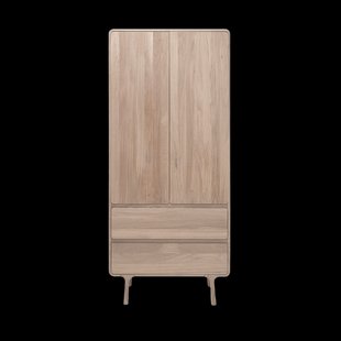 Fawn wardrobe houten kledingkast whitewash - 200 x 90 cm