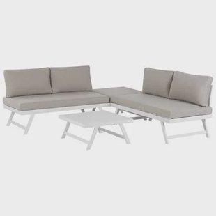 Beliani - COCCORINO - Loungeset voor 5 - Grijs - Aluminium