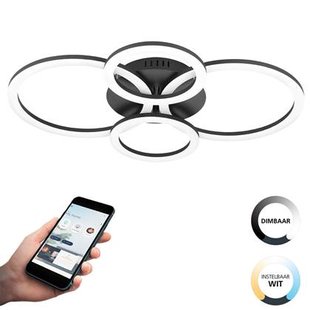 EGLO connect.z Parrapos-Z Smart Plafondlamp - 61,5 cm - Zwart|Wit EGLO connect.z Parrapos-Z Smart Plafondlamp - 61,5 cm - Zwart|Wit