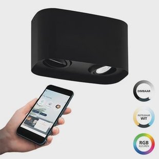 EGLO connect.z Caminales-Z Smart Plafondlamp - 24 cm - Zwart - RGB