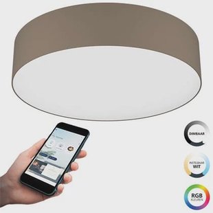 EGLO connect.z Romao-Z Smart Plafondlamp - Ø 57 cm - Wit|Taupe - RGB