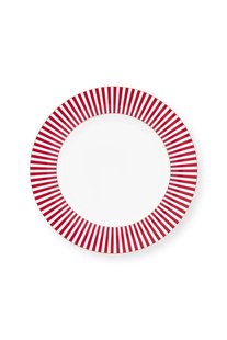Pip Studio Royal Stripes Dinerbord Donkerroze 26.5cm