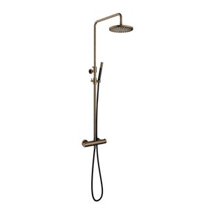 Hotbath Cobber thermostatische regendoucheset met 20cm ronde hoofddouche ronde handdouche messing verouderd SDS9AB1