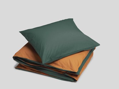 Yumeko Dekbedovertrek percal katoen double face forest/ochre 140x220 + 1/60x70 100% biologisch en fairtrade katoen