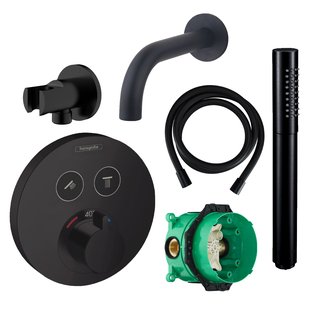 Badkraanset Hansgrohe Select Rond met Handdouche Zwart