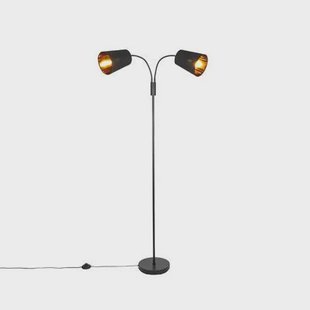 QAZQA Moderne vloerlamp zwart 2-lichts - Carmen