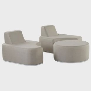 Beliani - FABRO - Loungeset voor 2 - Grijs - Polyester