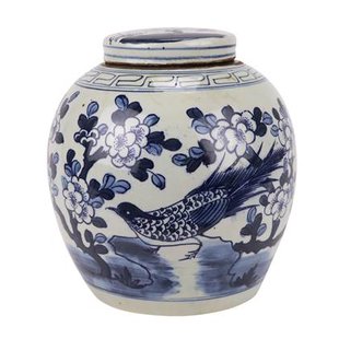 Fine Asianliving Chinese Gemberpot Blauw Wit