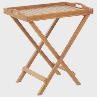 Beliani-JAVA -Tuintafel-Lichte houtkleur-68 x 45 cm-Acaciahout