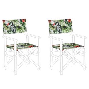 Beliani - CINE - Ligstoel doek set van 2 - Multicolor - Polyester