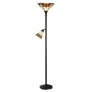 Clayre & Eef Tiffany Vloerlamp Ø 30x178 cm Beige Rood Metaal Glas Clayre & Eef Tiffany Vloerlamp Ø 30x178 cm Beige Rood Metaal Glas