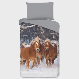 Good Morning Kinder Dekbedovertrek Flanel Happy Horses - multi Good Morning Kinder Dekbedovertrek Flanel Happy Horses - multi
