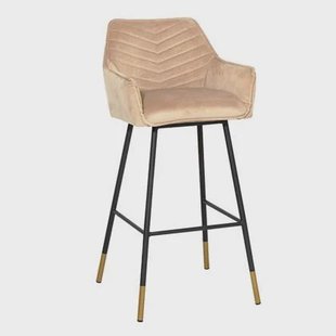 Bronx71 Velvet barkruk Fiona taupe 65-78 cm