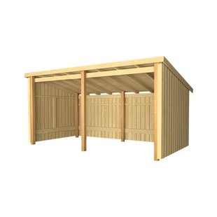 Multi tuinhuis open 9,5 m2 onbehandeld 218 x 432 x 220 cm - Type A Multi tuinhuis open 9,5 m2 onbehandeld 218 x 432 x 220 cm - Type A