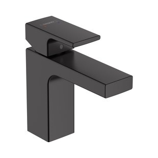 Wastafelmengkraan HansGrohe Vernis Shape Eengreeps 100 Met Trekwaste Mat Zwart